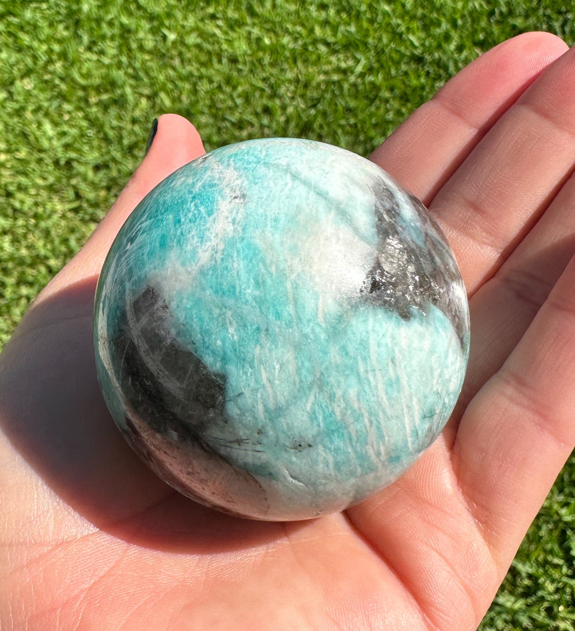 Captivating Amazonite Sphere - 242g, 5.5x5.5x5.5cm, Gemstone Sphere