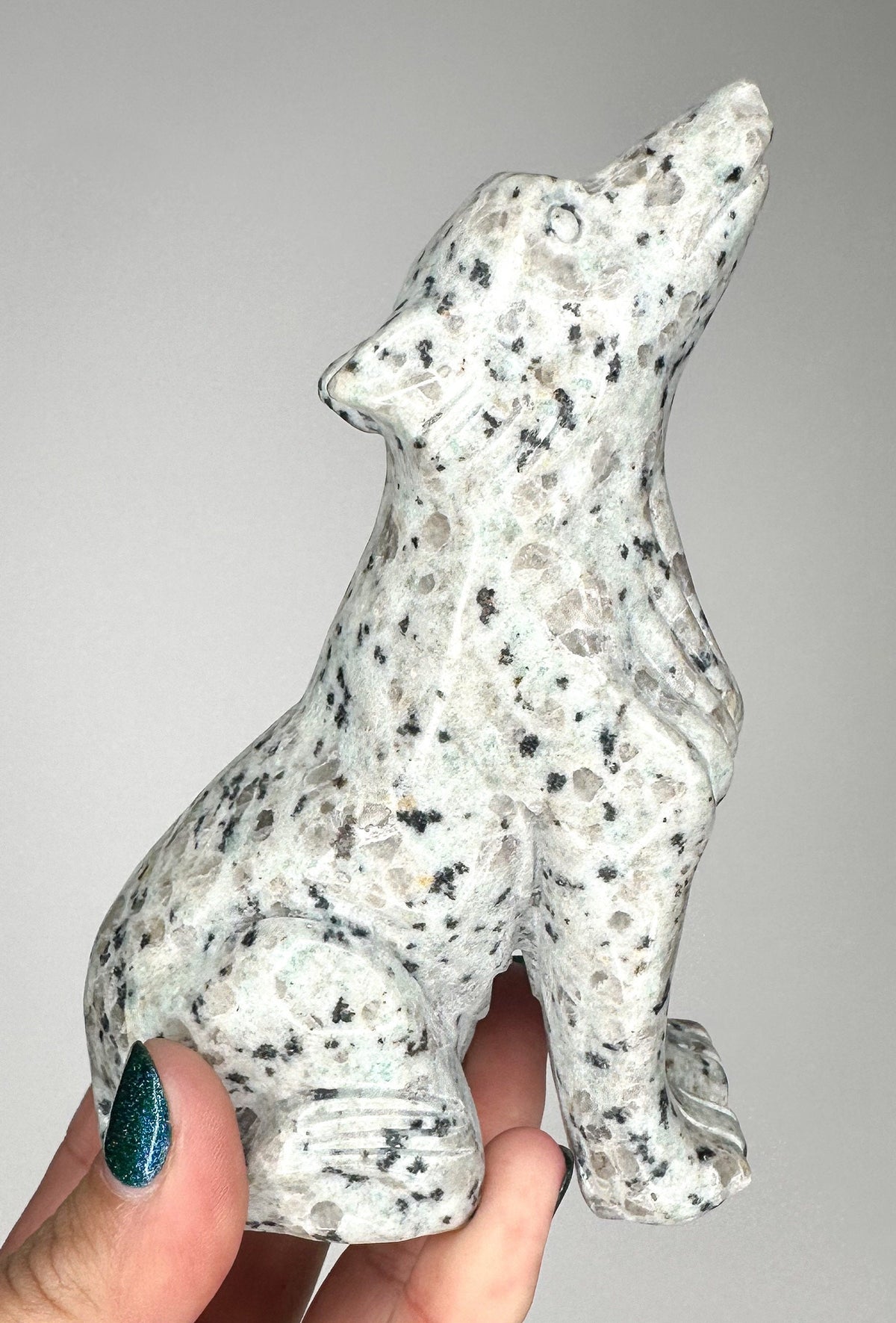 Large Kiwi Jasper Wolf Carving