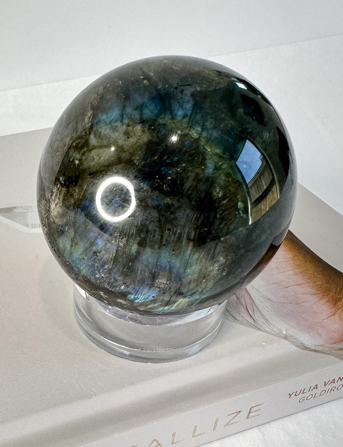 Flashy Large Labradorite Sphere - Natural Polished Crystal