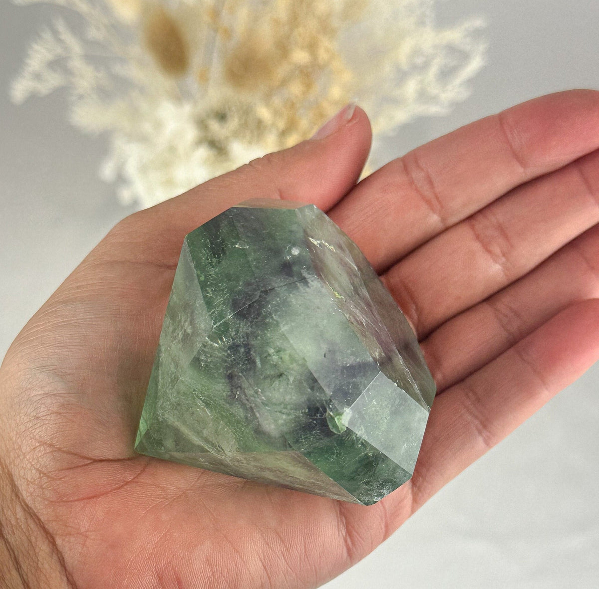 Fluorite Diamond Sculpture Harmony and Clarity