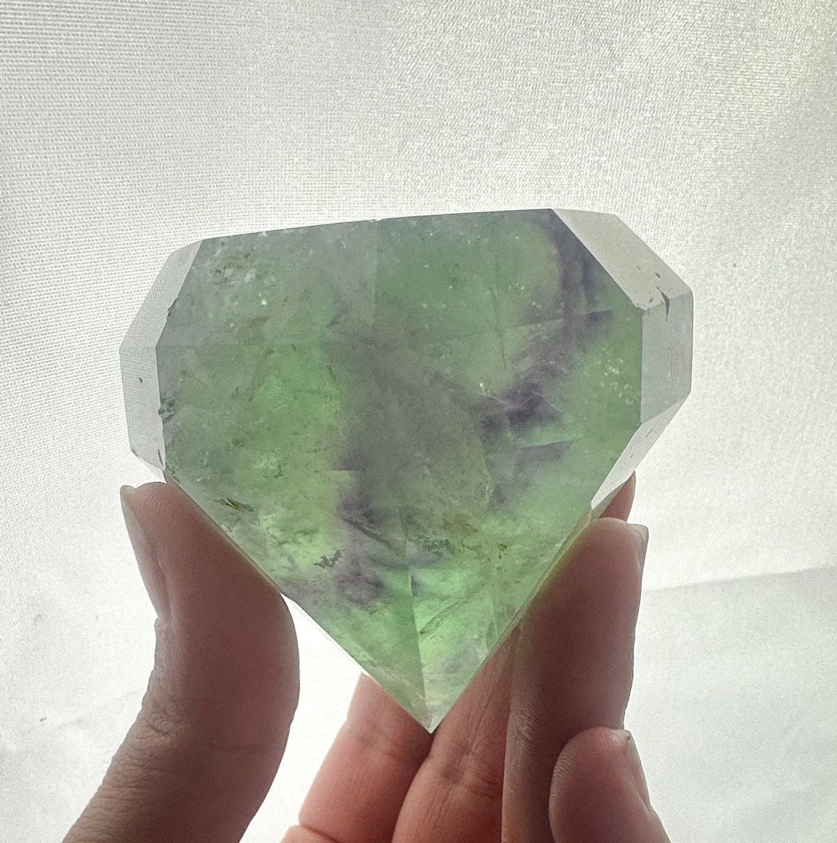 Fluorite Diamond Sculpture Harmony and Clarity