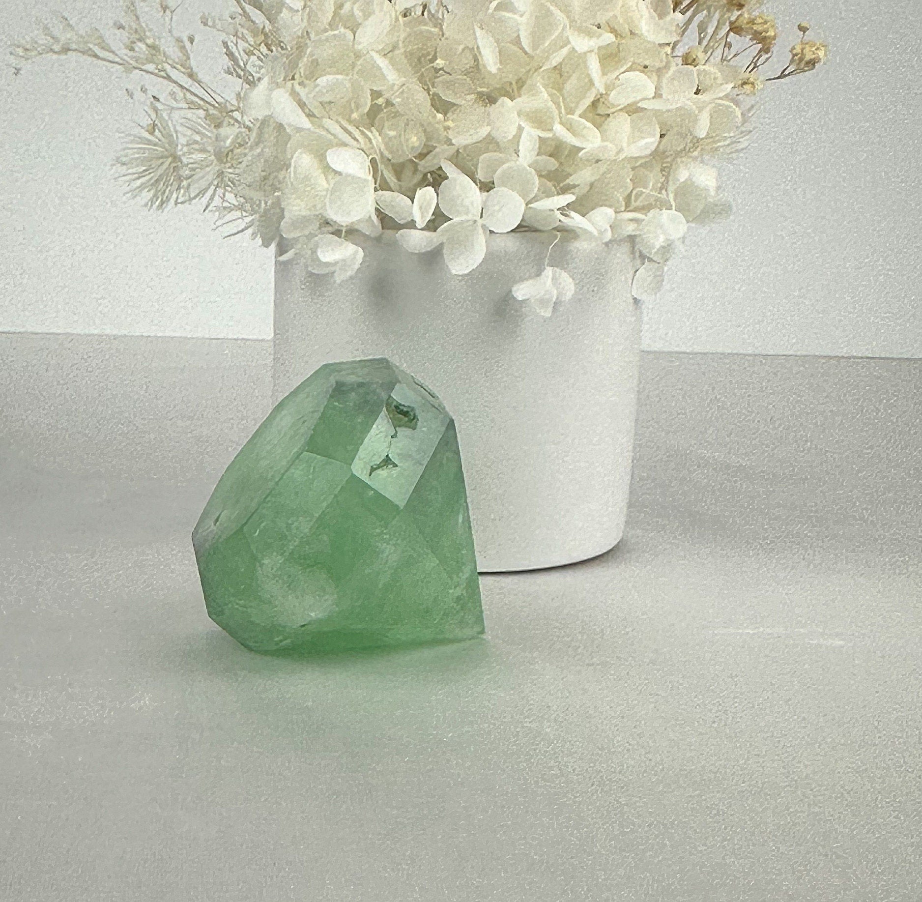 Fluorite Diamond Carving Harmony and Clarity