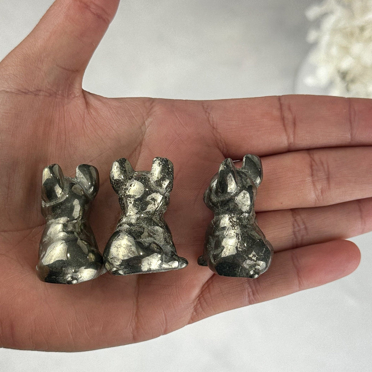 Mini Pyrite French Bulldog Carving - Intuitively Chosen