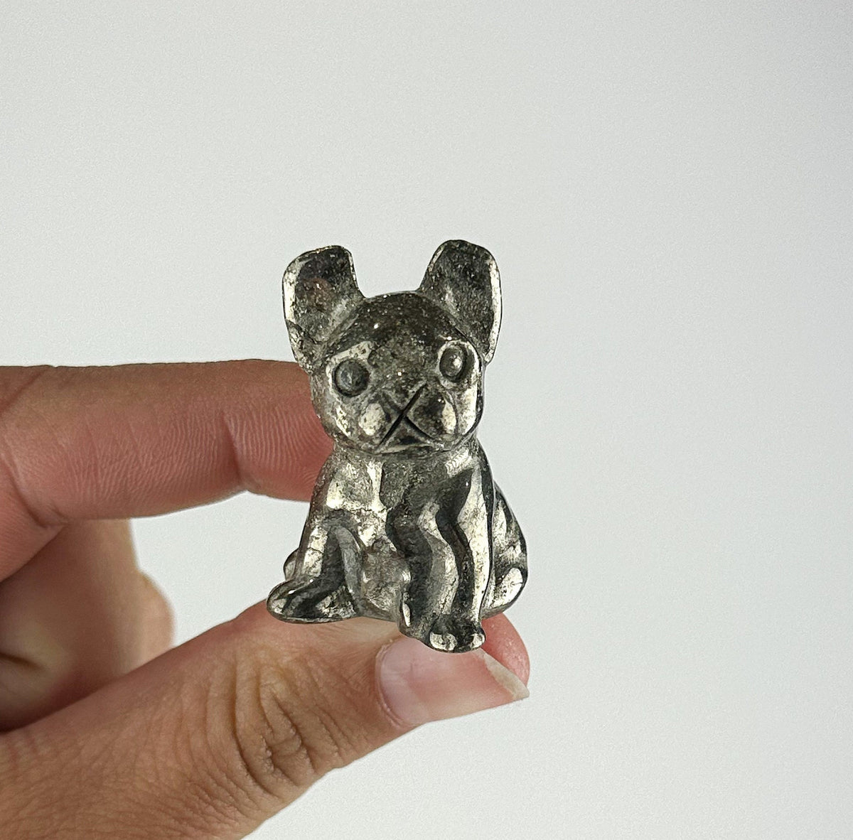 Mini Pyrite French Bulldog Carving - Intuitively Chosen