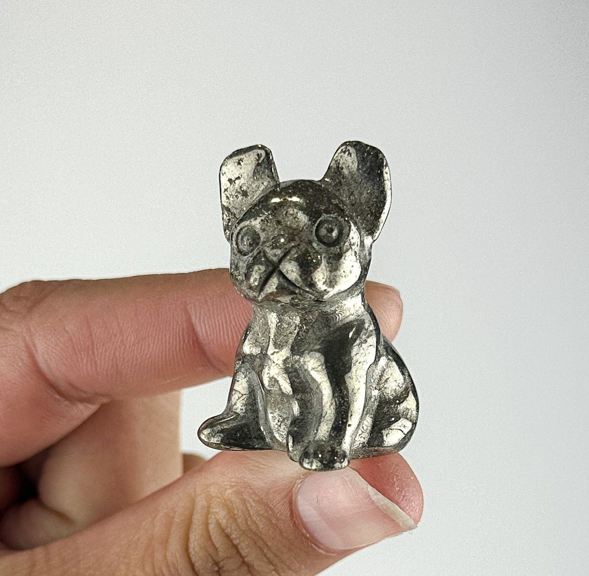 Mini Pyrite French Bulldog Carving - Intuitively Chosen