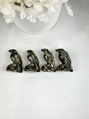 Intuitively Chosen Pyrite Mini Eagle Carving
