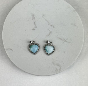 Sterling Silver Heart-Shaped Larimar Pendant- 3 Styles Available