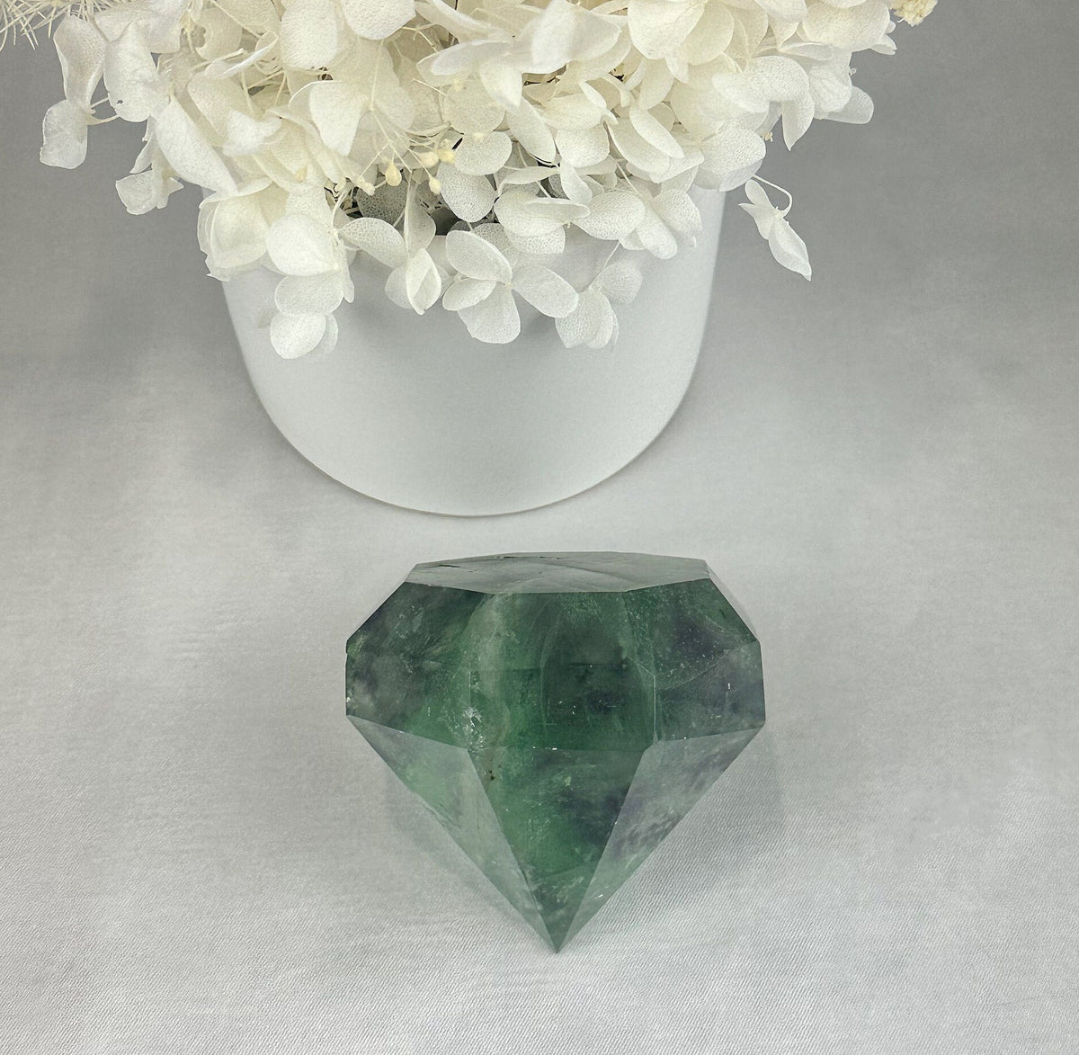 Fluorite Diamond Sculpture Harmony and Clarity