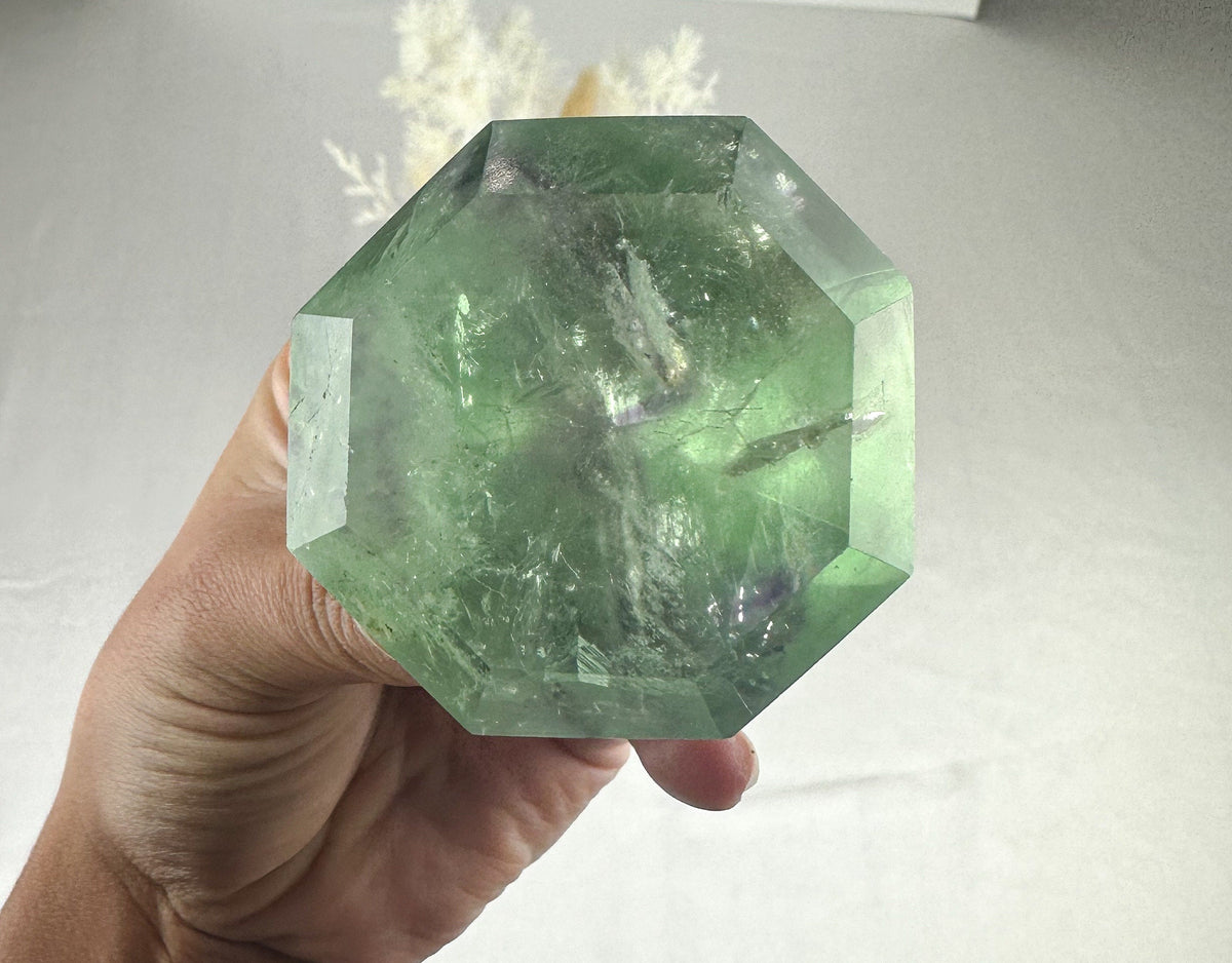 Fluorite Diamond Carving -  Harmony and Clarity