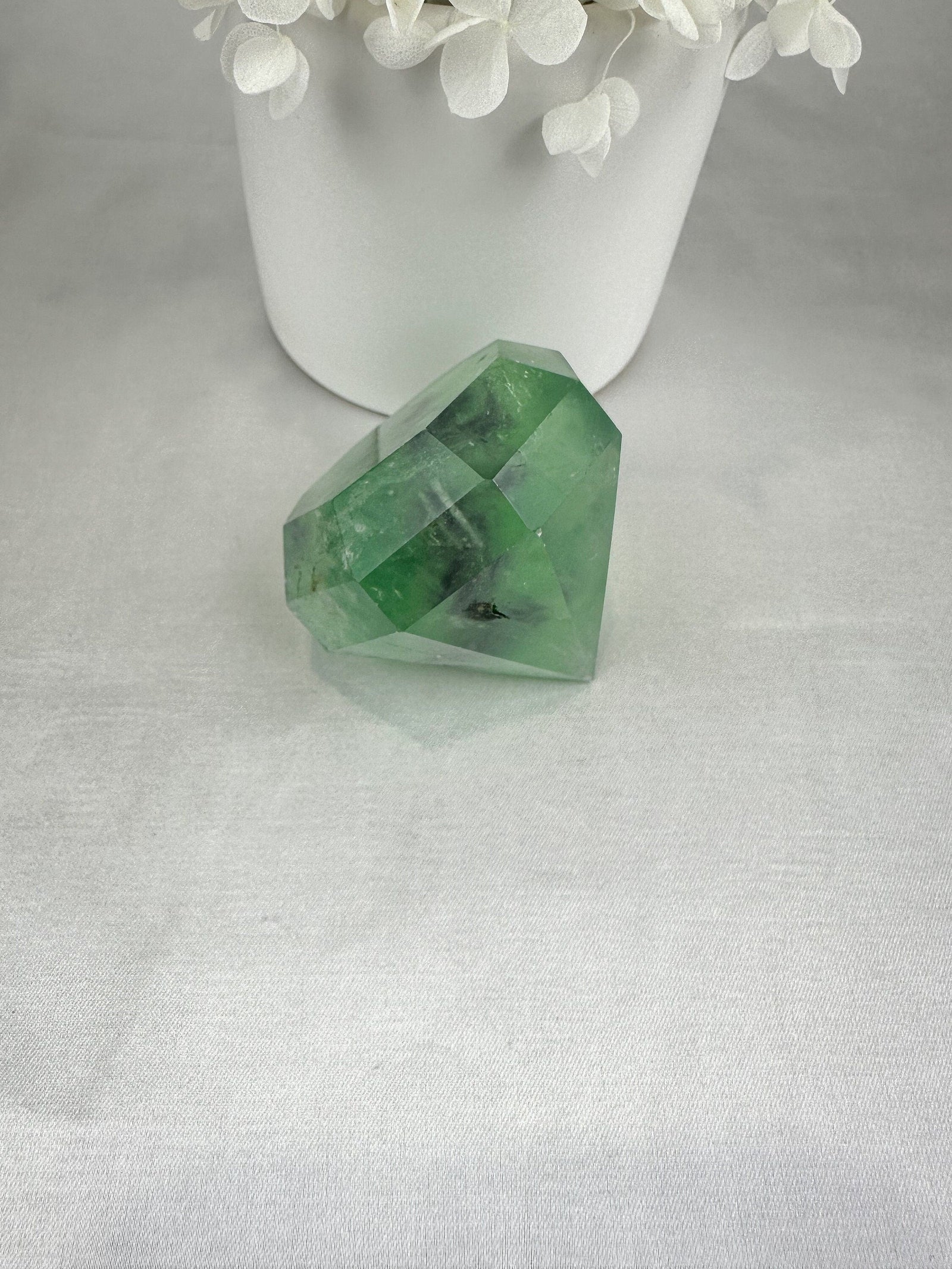 Fluorite Diamond Carving Harmony and Clarity