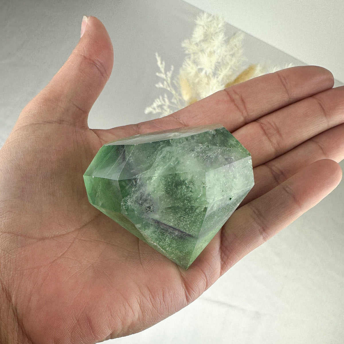 Fluorite Diamond Carving -  Harmony and Clarity