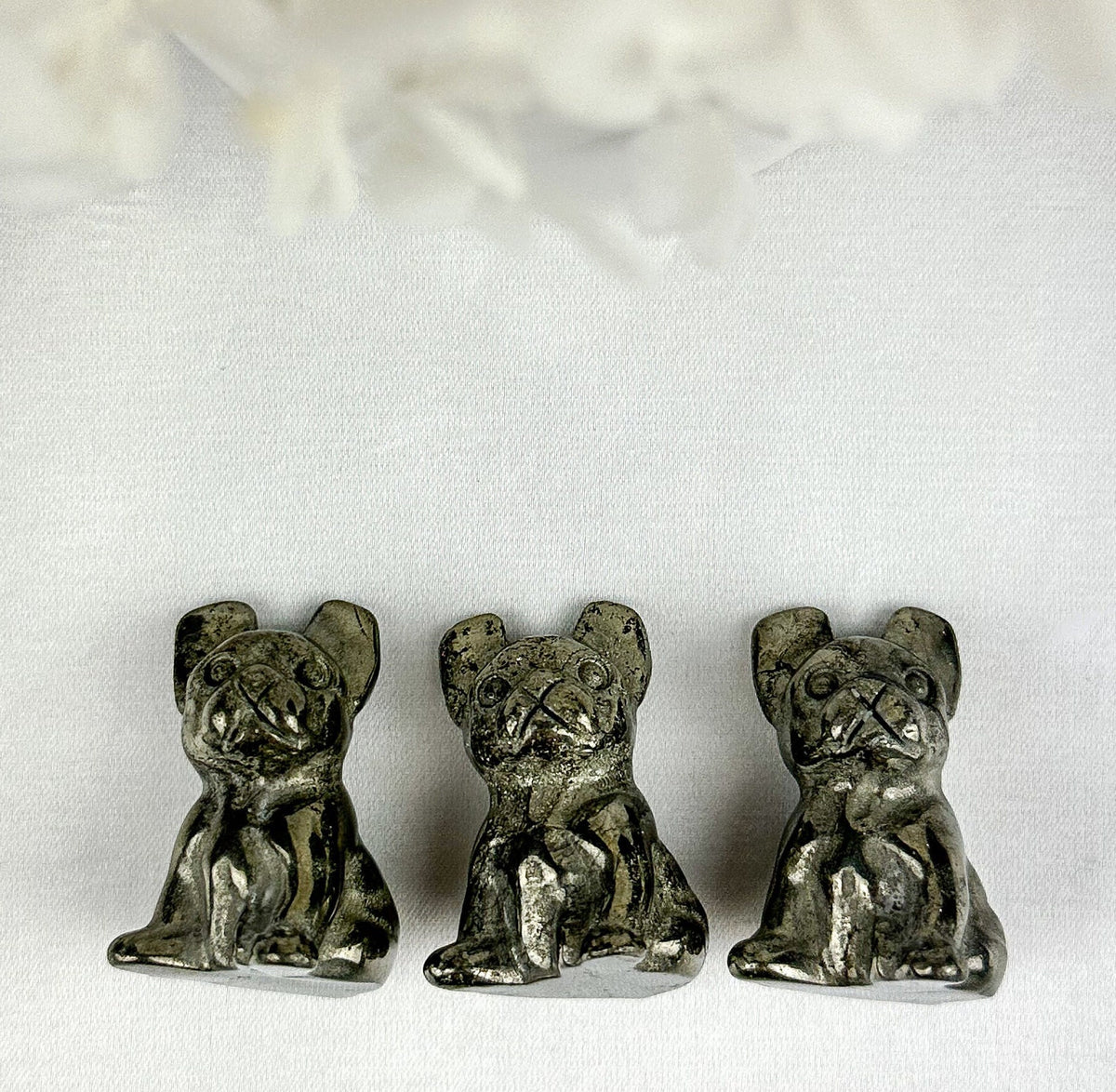 Mini Pyrite French Bulldog Carving - Intuitively Chosen