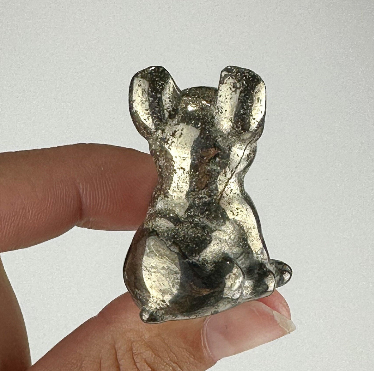 Mini Pyrite French Bulldog Carving - Intuitively Chosen