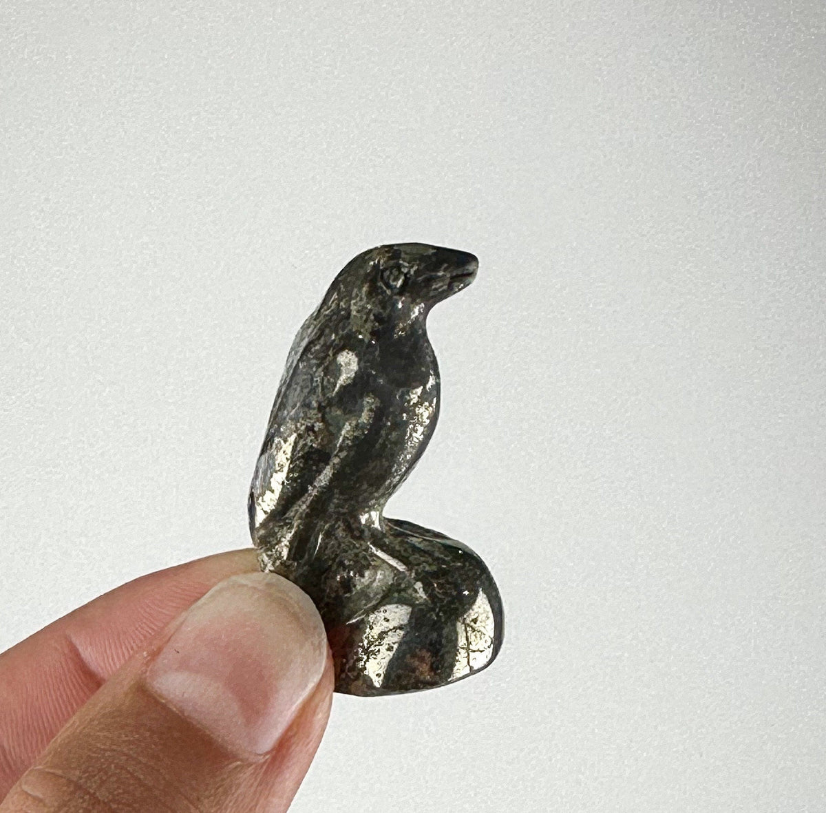 Intuitively Chosen Pyrite Mini Bird Carving