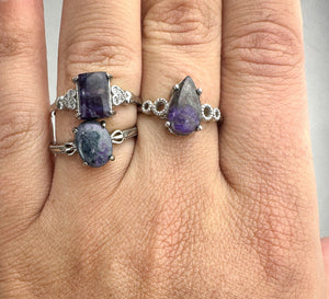 Sugilite Sterling Silver Adjustable Rings - Choose Your Unique Style