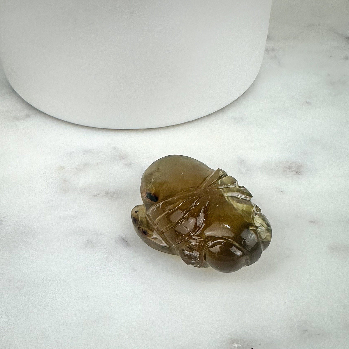 Hand-Carved Amber Bee - Honeybee Sculpture with Rainbows