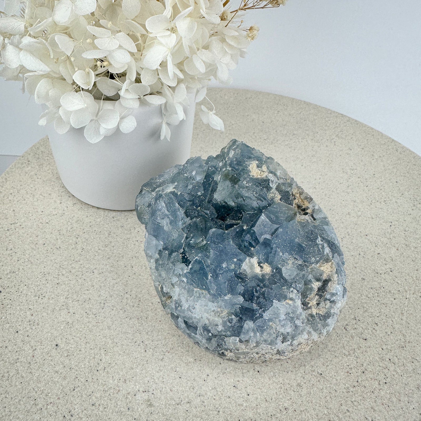 Raw Celestite Cluster | Tranquil Blue Crystal | Natural Celestite | 849g | Blue Celestite Crystal | Natural Blue Crystal | Crystal