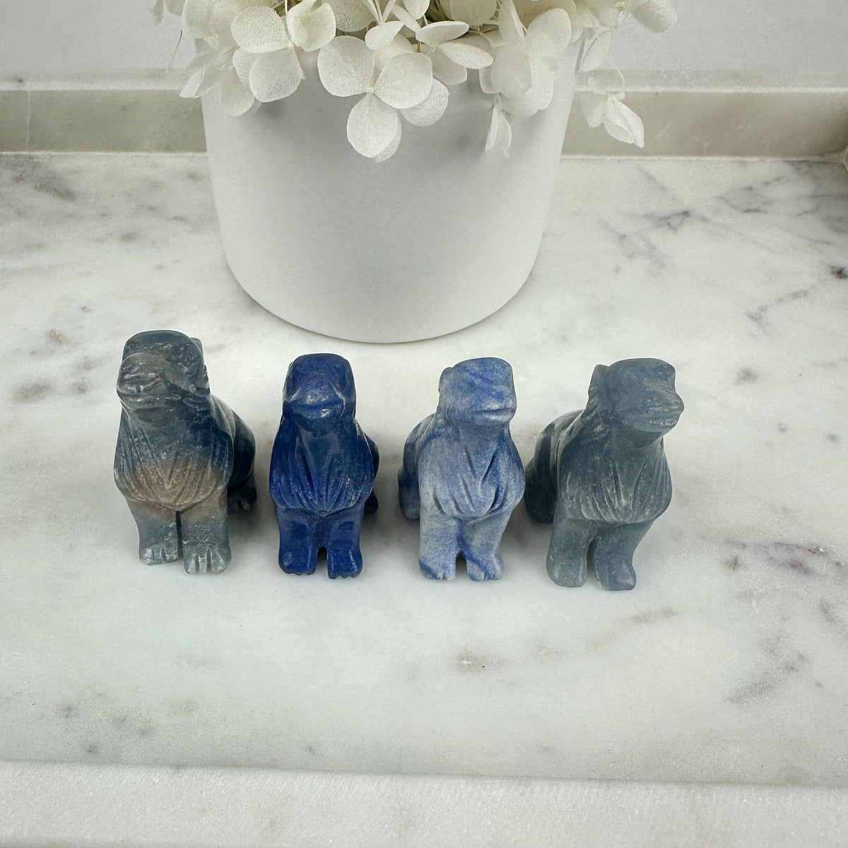 Intuitively Chosen Blue Aventurine Wolf Carving | Crystal Wolf Sculpture