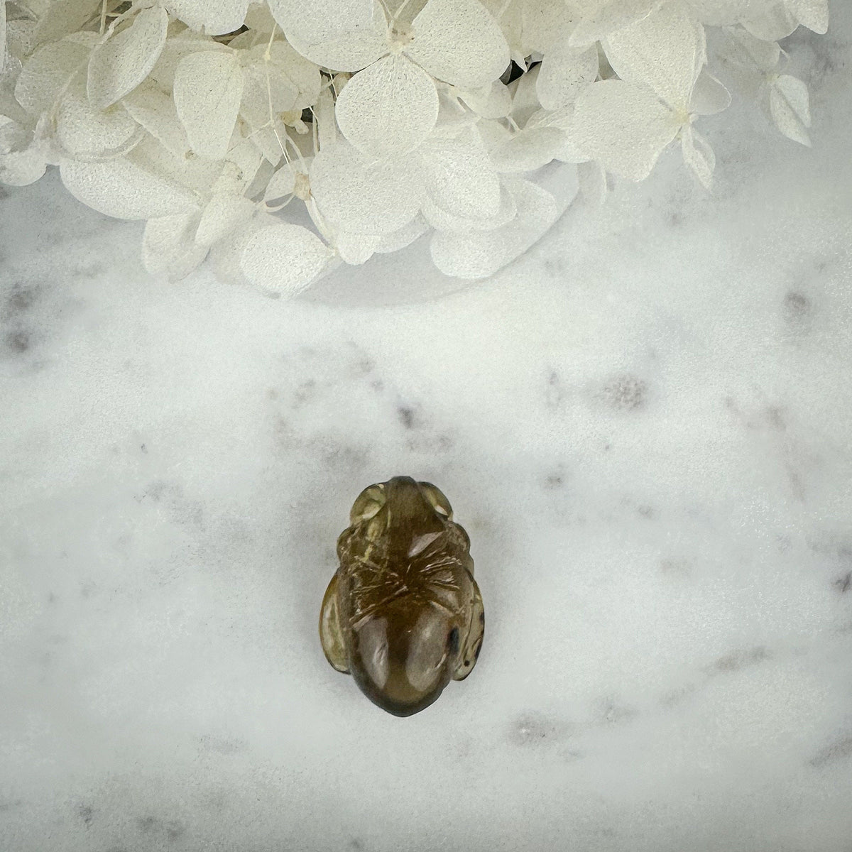 Hand-Carved Amber Bee - Honeybee Sculpture with Rainbows